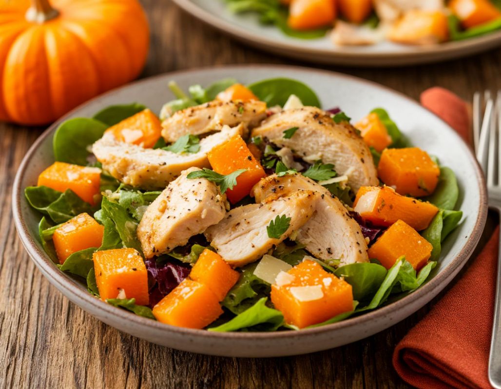 Салат из запеченной тыквы с курицей: идеальное сочетание для вашего стола