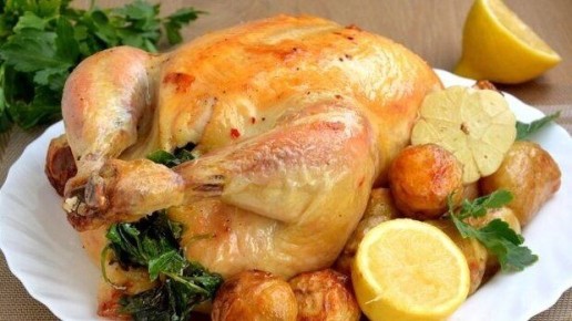 Невероятная курица с лимоном и зеленью в запечённом картофеле
