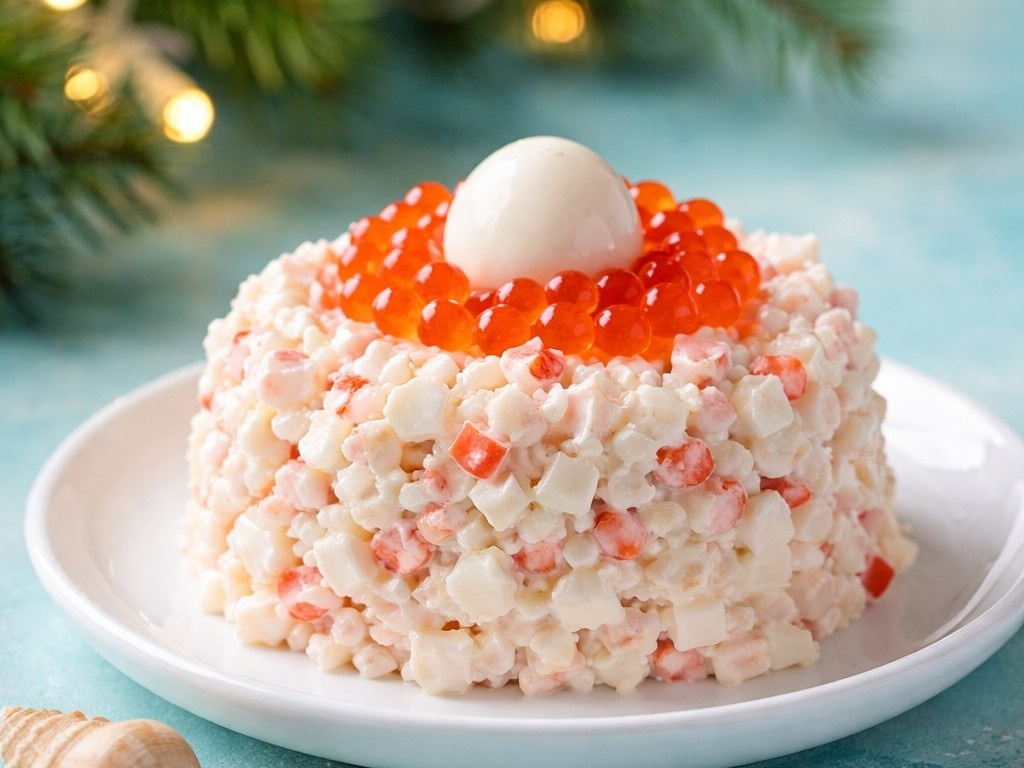 Салат Морская жемчужина: лёгкость сервировки для праздничного стола