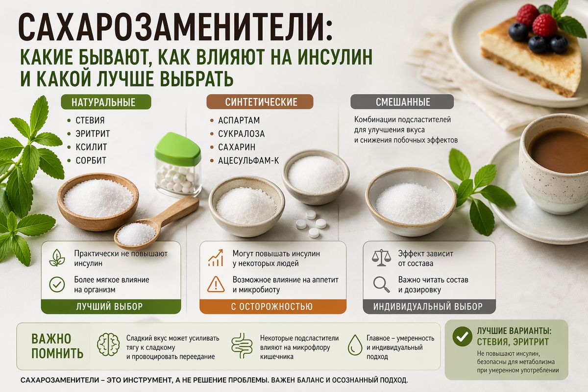 Сахарозаменители: разберемся в их действии и безопасности